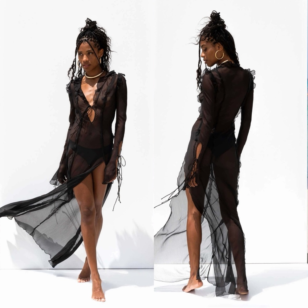 Rat & Boa Sheer Black Maxi Dress